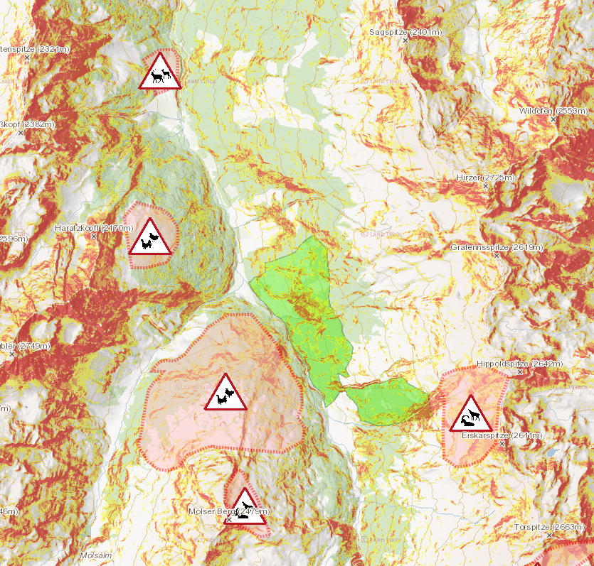 Kartenausschnitt Wattental von TirisMobile