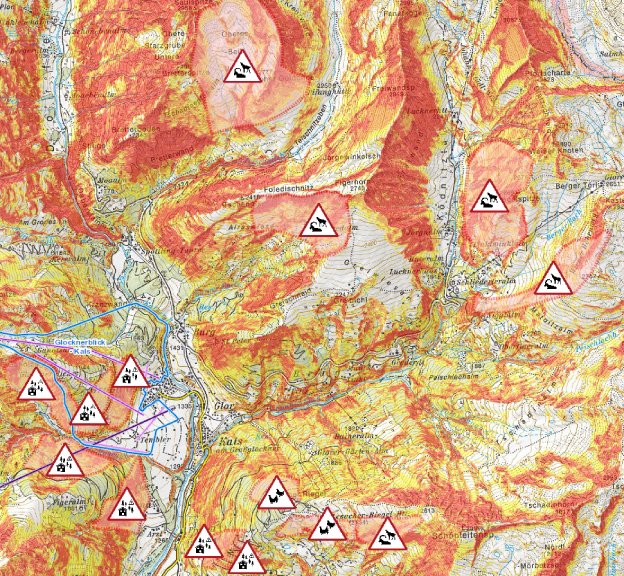Schutzzonenkarte Kals © Land Tirol
